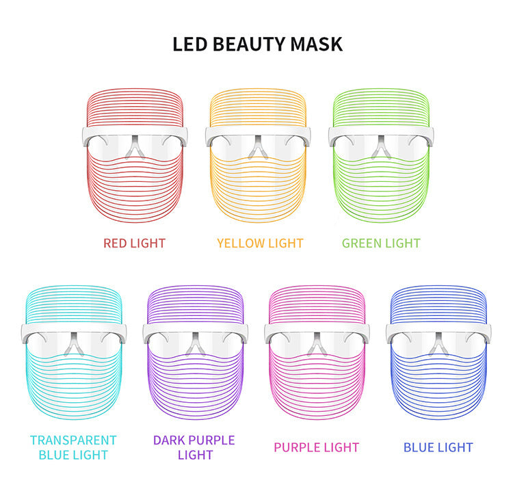 7 Color LED Mask Red Light Therapy Skin Rejuvenation Massager Beauty Home Skin Face Whitening Anti Aging SPA Device